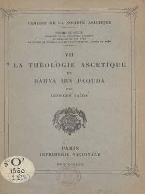 cover image of La théologie ascétique de Baḥya ibn Paquda